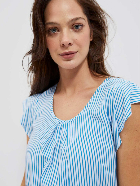 Moodo Modro-biela pruhovaná blúzka Moodo
