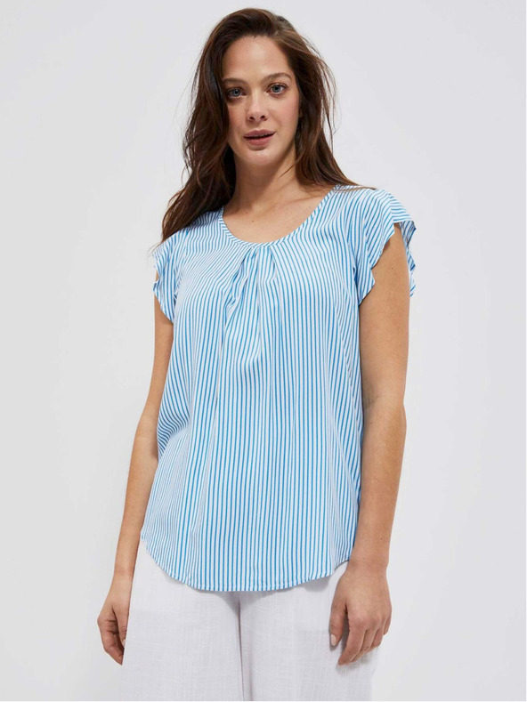 Moodo Modro-biela pruhovaná blúzka Moodo