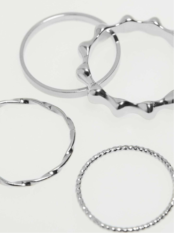 Moodo Súprava jemných strieborných prsteňov Moodo