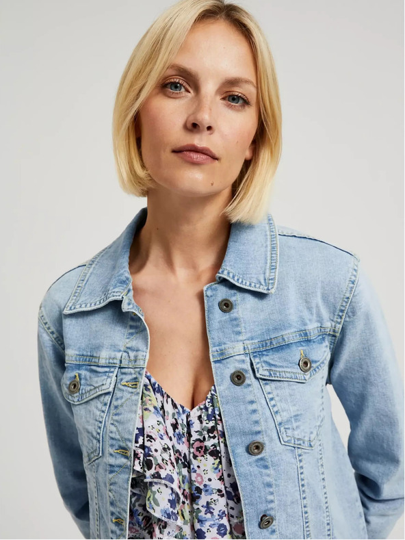 Moodo Svetlomodrá džínsová bunda s gombíkmi Moodo