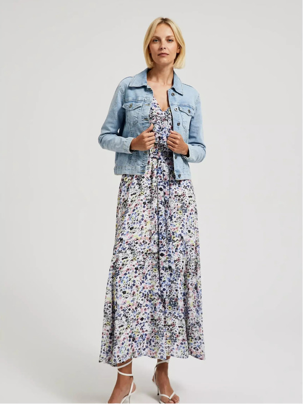 Moodo Svetlomodrá džínsová bunda s gombíkmi Moodo