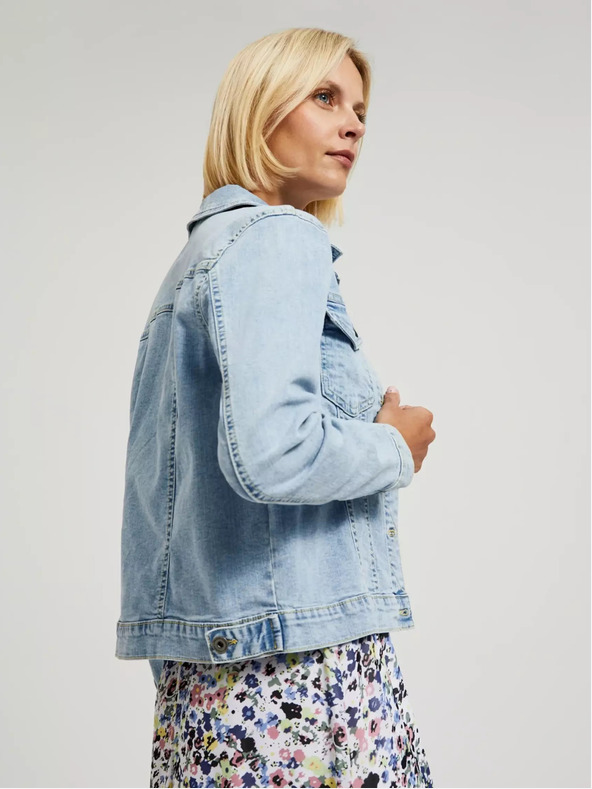 Moodo Svetlomodrá džínsová bunda s gombíkmi Moodo