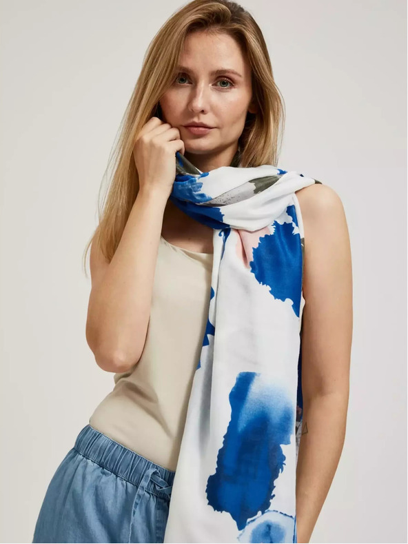 Moodo Modrá letná šatka so vzorom Moodo