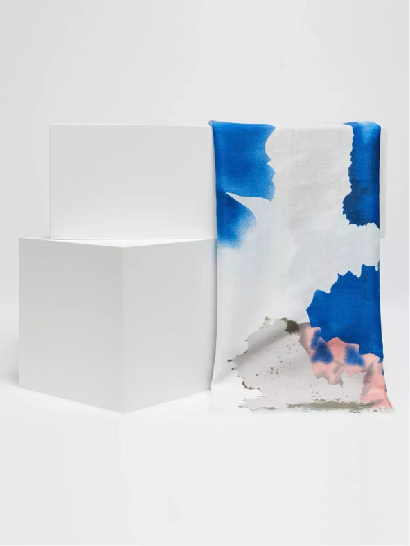 Moodo Modrá letná šatka so vzorom Moodo