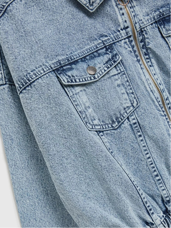 Moodo Svetlomodrá džínsová bunda so zipsom Moodo