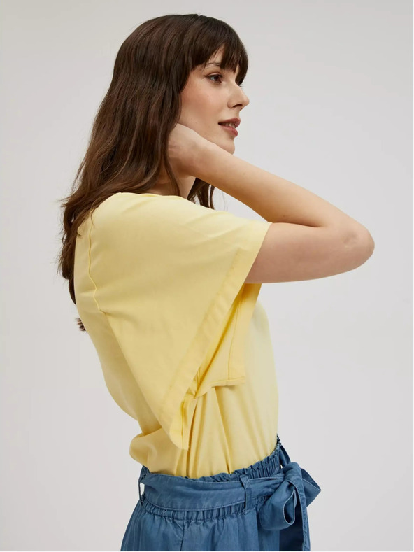 Moodo Žlté tričko so širokými rukávmi Moodo