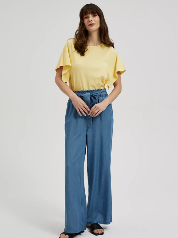 Moodo Žlté tričko so širokými rukávmi Moodo