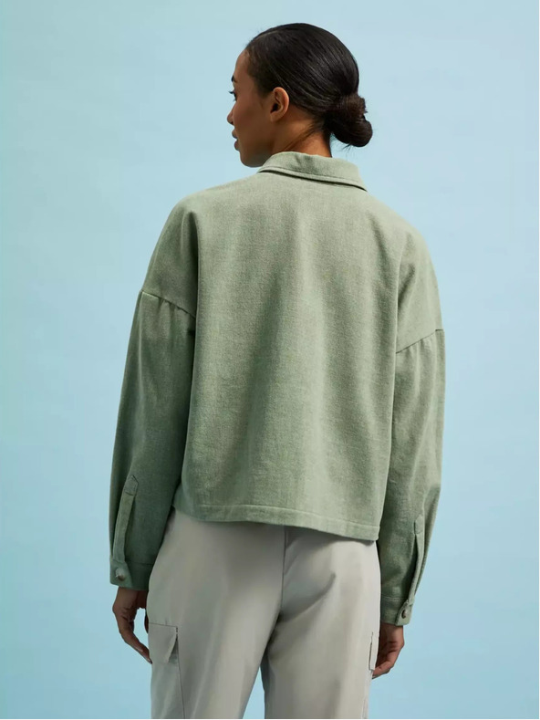 Moodo Olivovozelené sako s vreckami a golierom Moodo