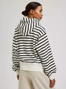 Moodo Čiernobiela tenká pruhovaná mikina s kapucňou na zips Moodo