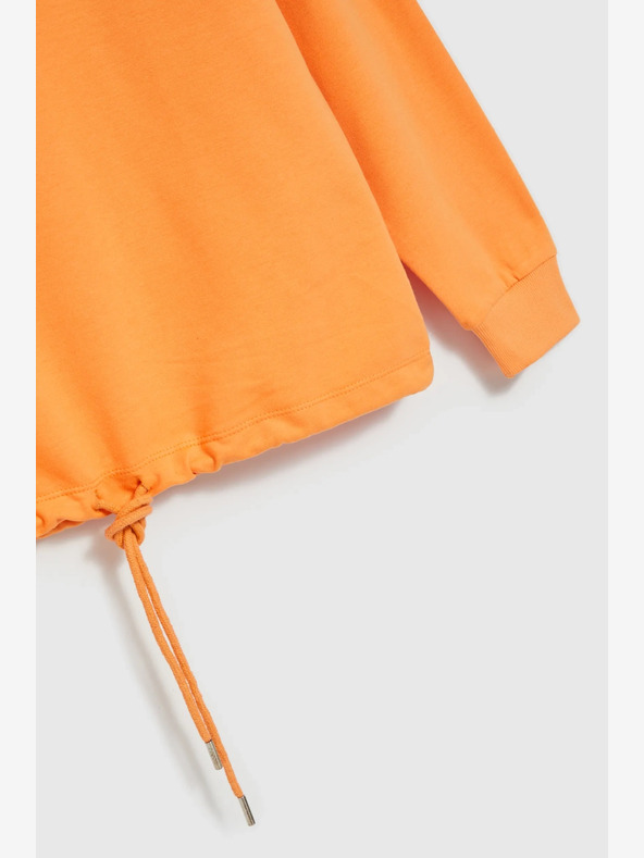 Moodo Oranžová mikina s výstrihom do V Moodo