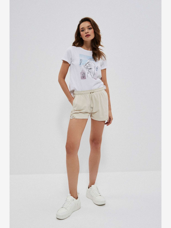 Moodo Béžové dámske šortky Moodo