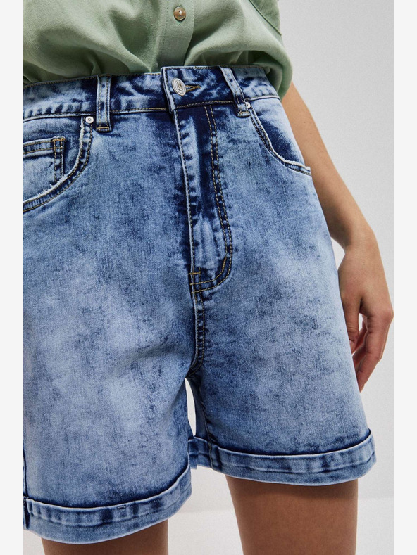 Moodo Modré dámske džínsové šortky Moodo