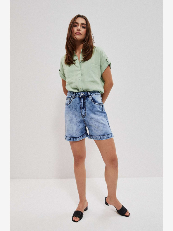 Moodo Modré dámske džínsové šortky Moodo