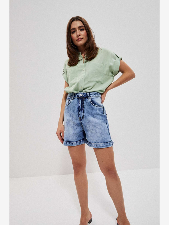 Moodo Modré dámske džínsové šortky Moodo