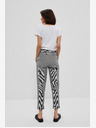Moodo Čiernobiele dámske pruhované nohavice Moodo