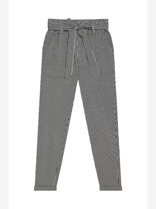 Moodo Čiernobiele dámske pruhované nohavice Moodo