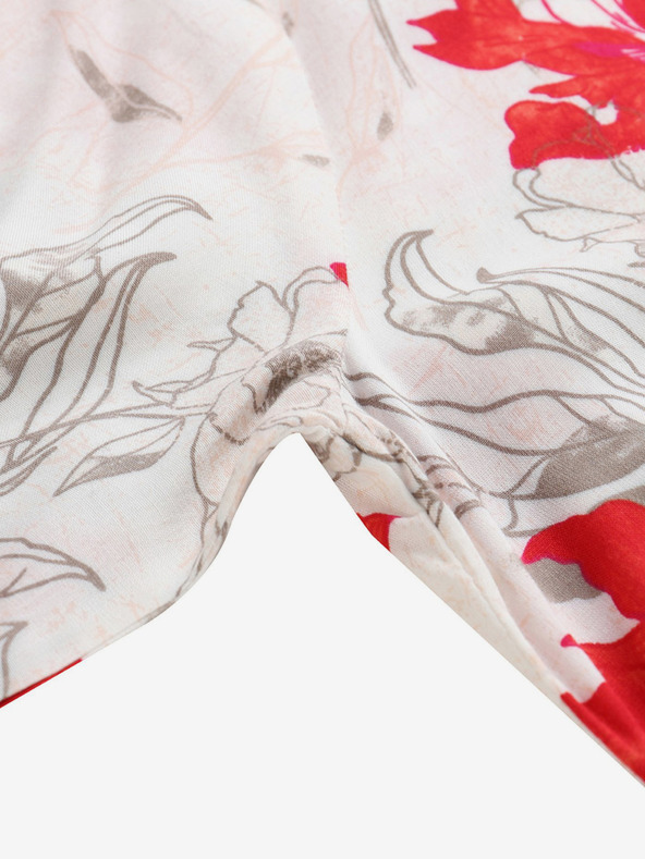 NAX Červeno-biele dámske vzorované košeľové šaty NAX Cufewa