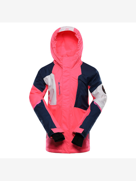 ALPINE PRO Detská lyžiarska bunda s ptx snehovou membránou ALPINE PRO DEARO neon knockout pink