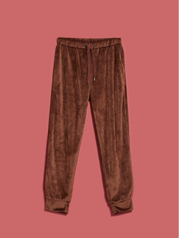 Moodo Hnedé dámske tepláky Moodo