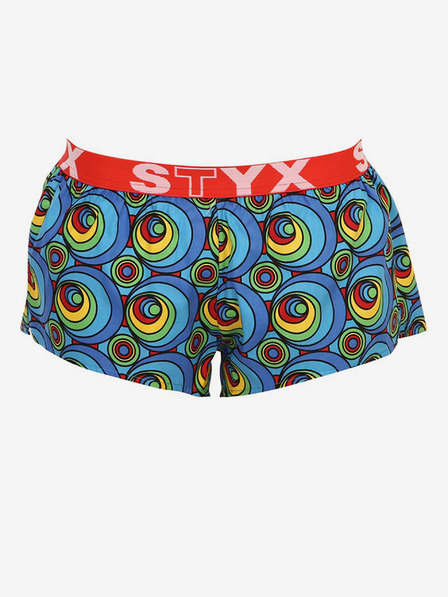 Styx Žlto-modré dámske vzorované šortky Styx
