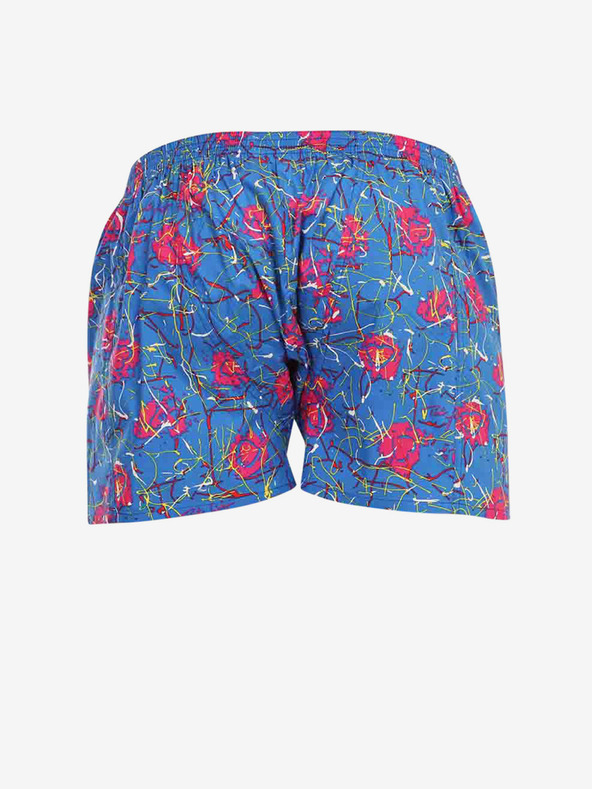 Styx Ružovo-modré pánske šortky Styx so vzorom