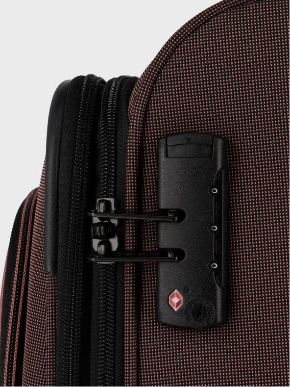 Travelite Ružovo-hnedý kufor Travelite Viia 4w M