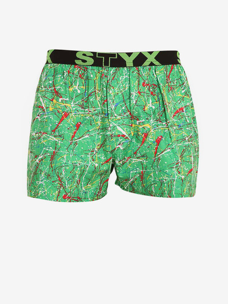 Styx Zelené pánske šortky so športovou gumou Styx art Jáchym