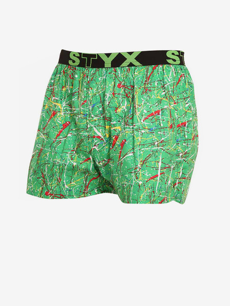 Styx Zelené pánske šortky so športovou gumou Styx art Jáchym