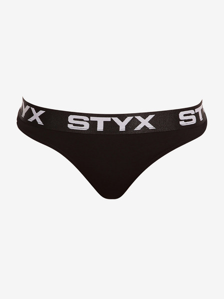 Styx Čierne dámske tangá so športovou gumou Styx