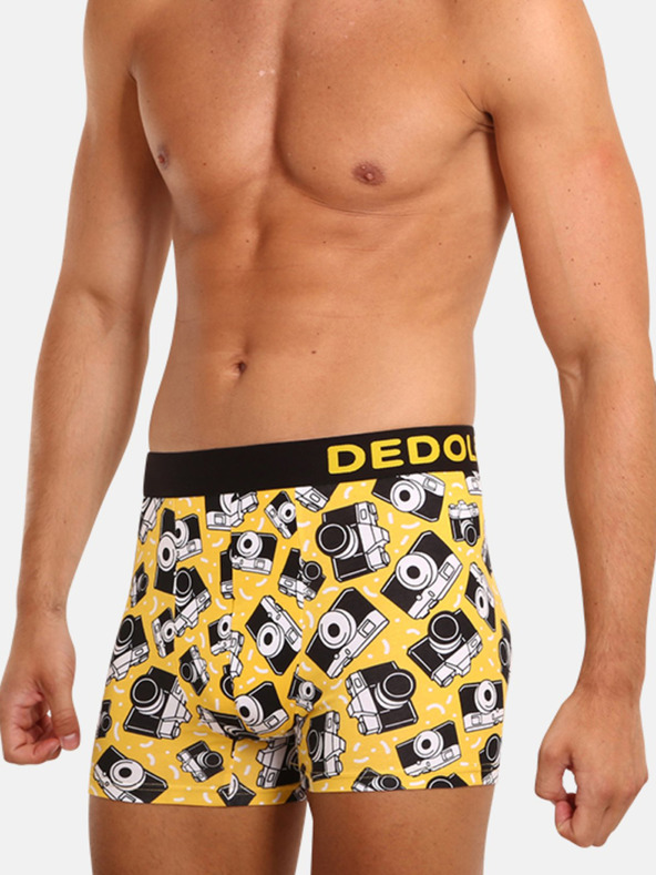 Dedoles Žlté veselé pánske boxerky Dedoles Camera