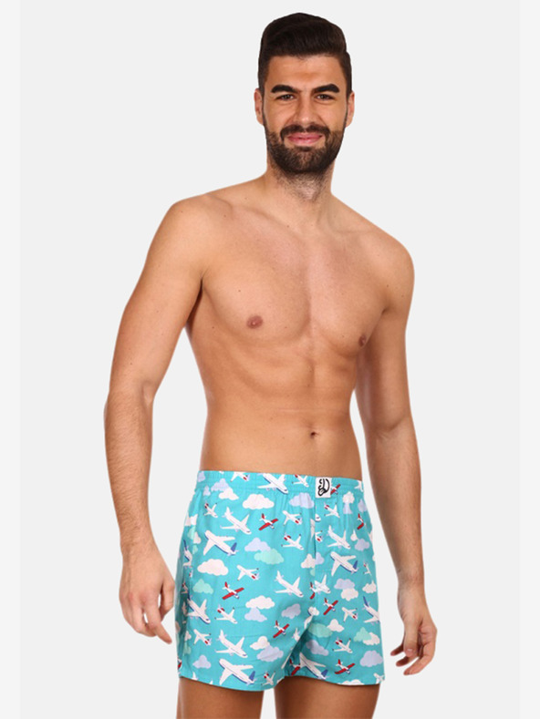 Dedoles Modré veselé pánske trenírky Dedoles Lietadlá a oblaky