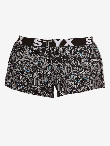Styx Dámske športové šortky Styx art gumené doodle