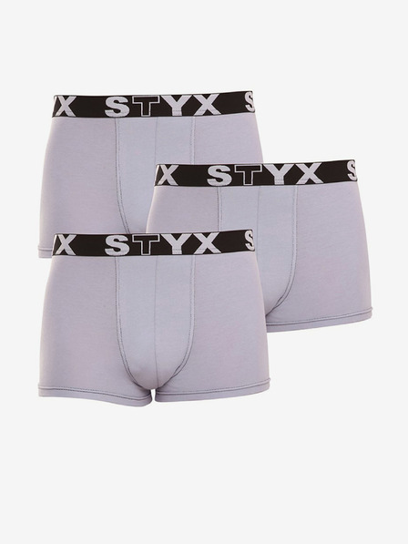 Styx Sada troch - pánske boxerky Styx športové elastické sivé