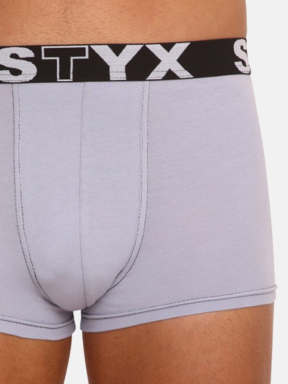 Styx Sada troch - pánske boxerky Styx športové elastické sivé