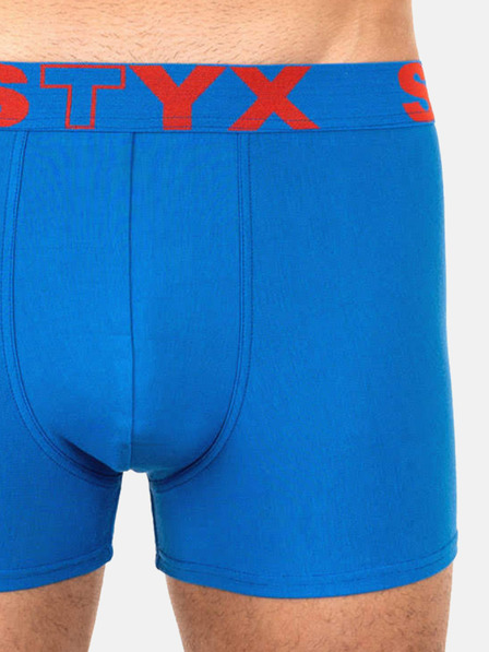 Styx Sada troch pánskych boxeriek Styx v modrej a bielej farbe