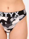 Styx Čiernošedé dámske armádne tangá Styx art camouflage