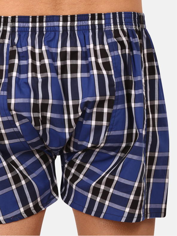 Styx Čierno-modré pánske kockované trenírky Styx classic