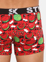 Styx Zeleno-červené pánske vzorované boxerky Styx art Melóny