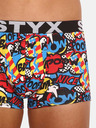Styx Modré a červené pánske vzorované boxerky Styx art Puf