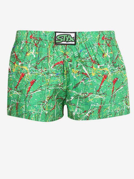 Styx Zelené chlapčenské vzorované šortky Styx art Jáchym