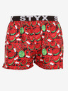 Styx Červené pánske vzorované šortky Styx