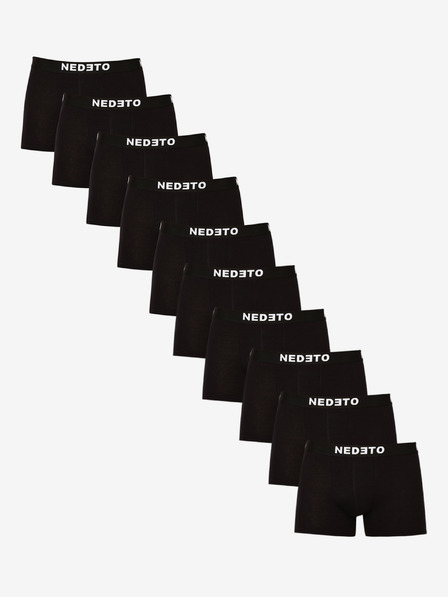 Nedeto Súprava desiatich pánskych boxeriek v čiernej farbe Nedeto