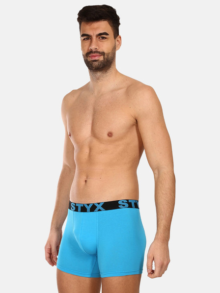 Styx Svetlomodré pánske dlhé boxerky Styx