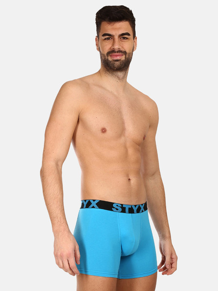 Styx Svetlomodré pánske dlhé boxerky Styx