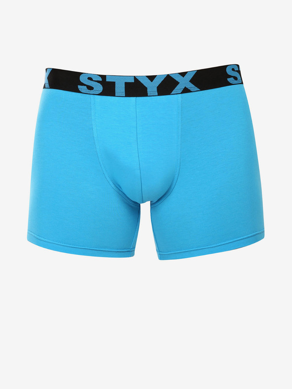 Styx Svetlomodré pánske dlhé boxerky Styx