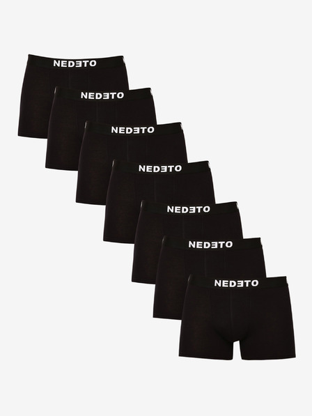 Nedeto Súprava siedmich pánskych boxeriek v čiernej farbe Nedeto