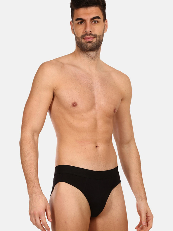 Nedeto Súprava troch pánskych slipov v čiernej farbe Nedeto