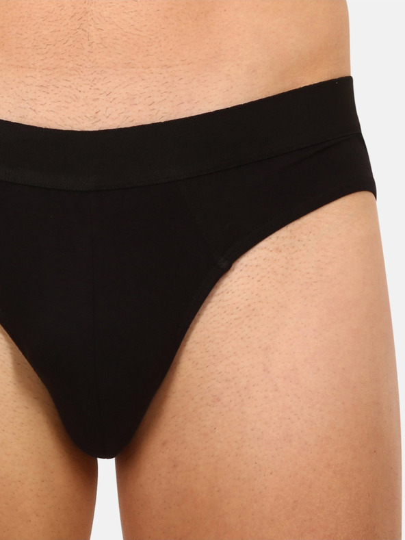 Nedeto Súprava piatich pánskych slipov v čiernej farbe Nedeto