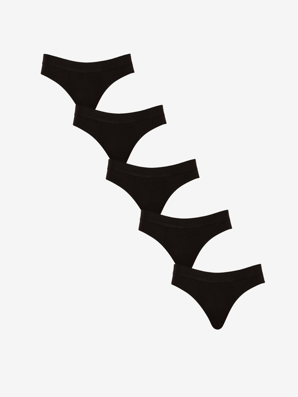 Nedeto Súprava piatich pánskych slipov v čiernej farbe Nedeto