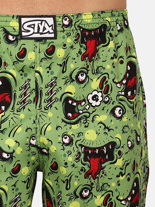 Styx Zelené pánske pyžamové nohavice Styx so vzorom